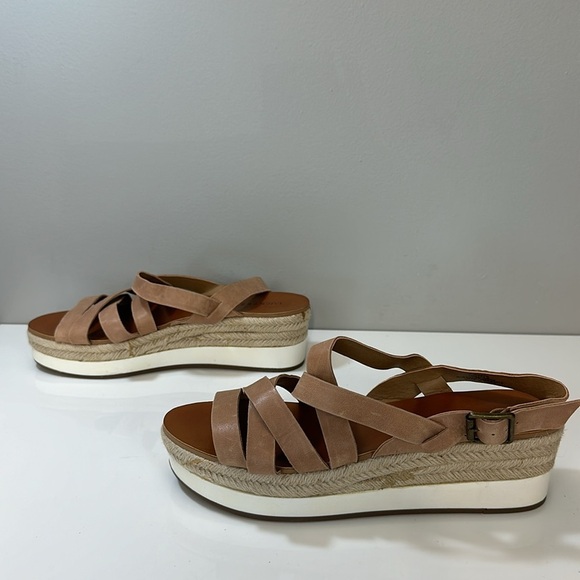 Lucky Brand Jokepa Brown Platform Wedge Espadrille Sandals Size 10 - Picture 3 of 16